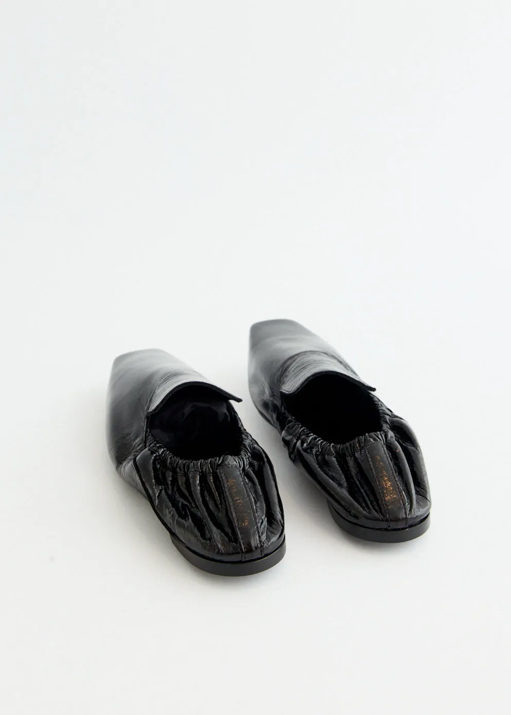 Elastic Back Leather Loafers