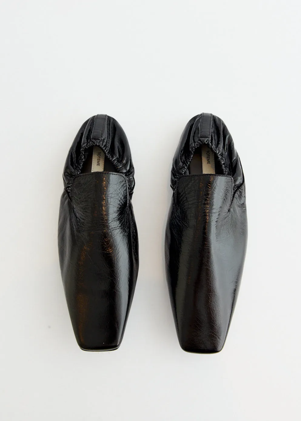 Elastic Back Leather Loafers