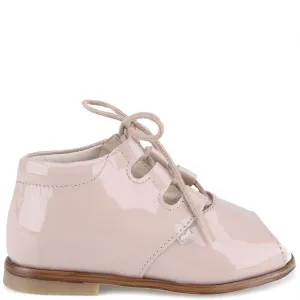 Emel Nude Patent Lace-Up Peep Toe Sandal