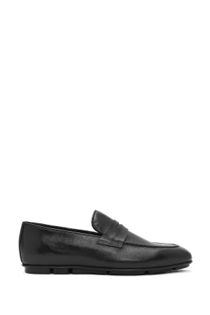 Erkek Siyah Deri Loafer