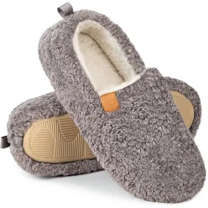 Faux Wool House Slippers With Memory Foam Cushioning