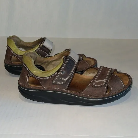 Finn Comfort Brown And Green Samara Walking Sandals