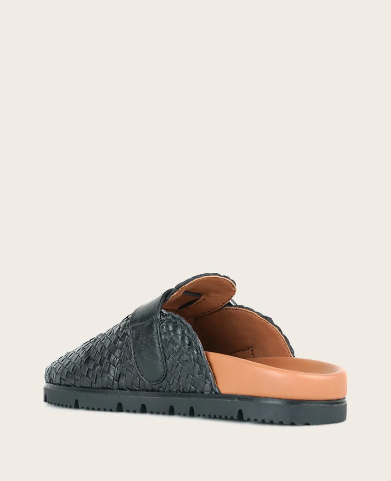 GENTLE SOULS - Brantley Buckle Woven Leather Mule