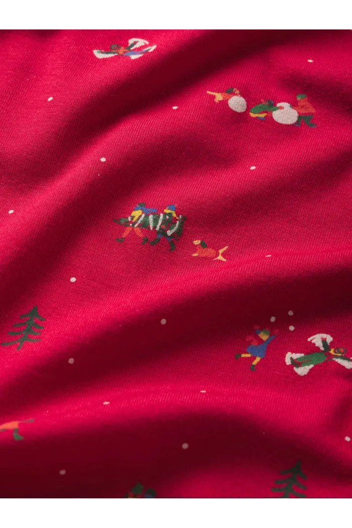 Gisele Printed TENCEL™ Modal Crewneck PJ Set Winter Wonderland Haute Red/Ivory