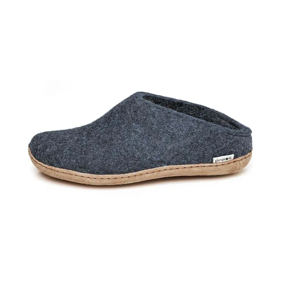 Glerups - Slip On With Leather Sole - Denim Wool