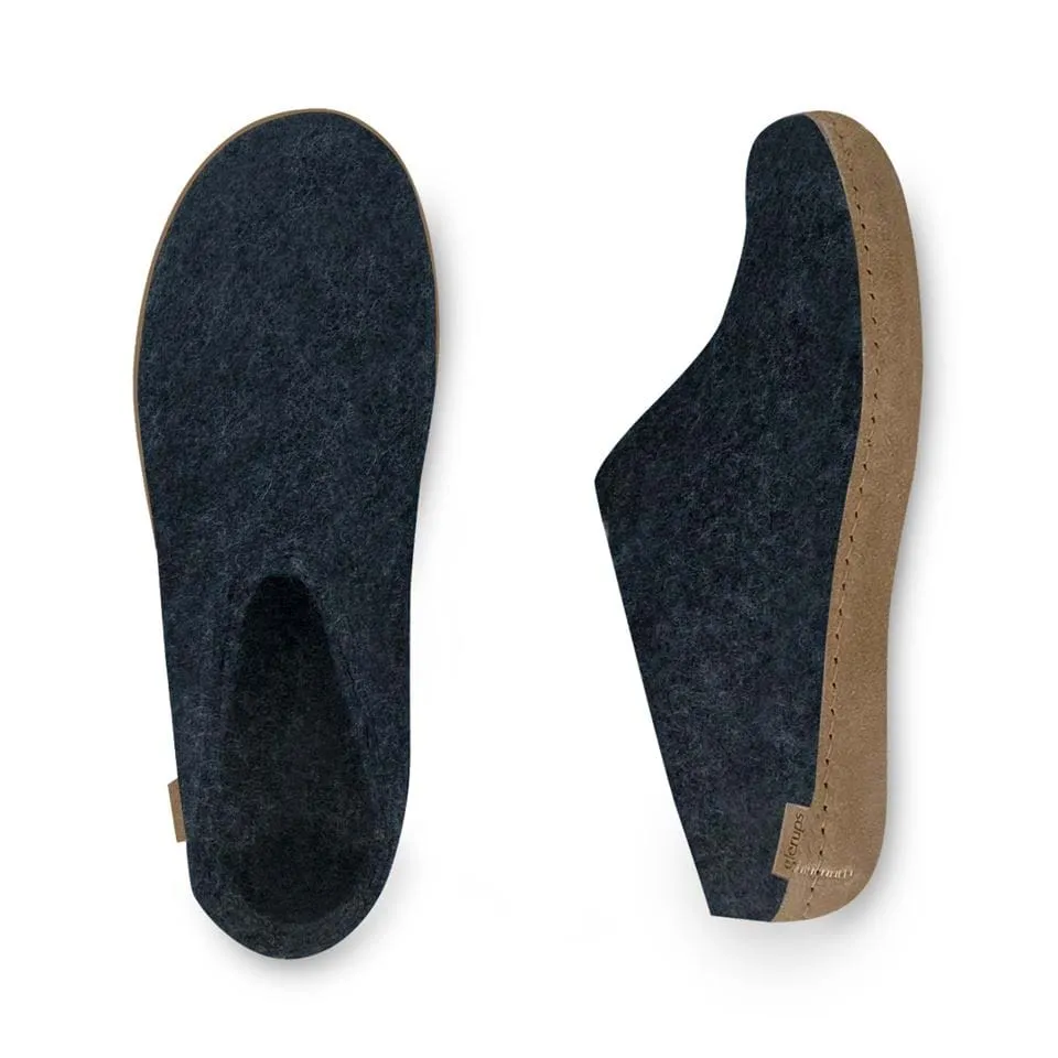Glerups - Slip On With Leather Sole - Denim Wool