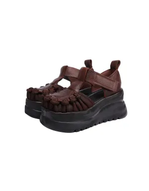 Handmade Wide Toe Box T-Strap Platform Sandals