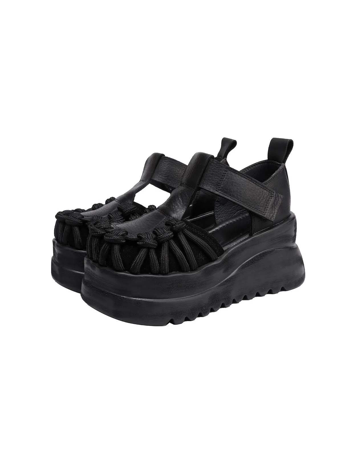Handmade Wide Toe Box T-Strap Platform Sandals