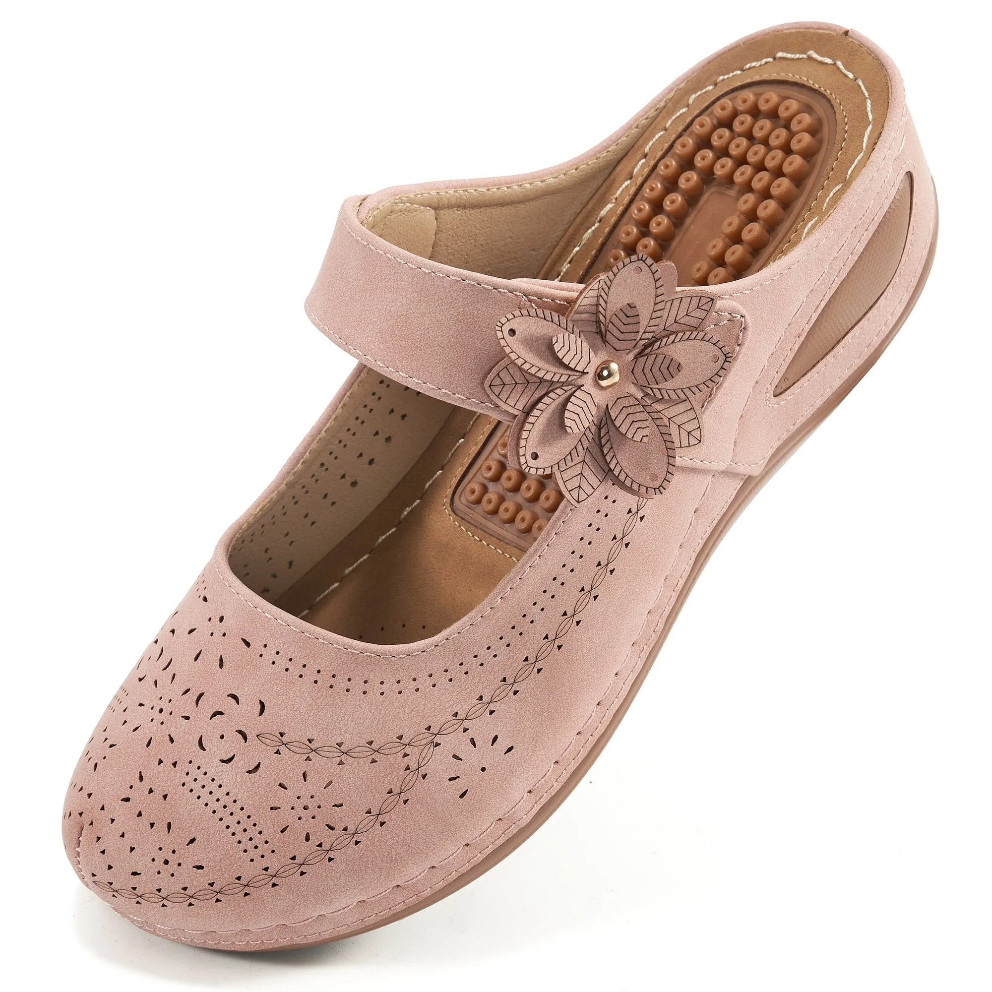HARENC™Mules for Women Sandals Casual Summer Clog with Arch Support Cushion Footbed Slip