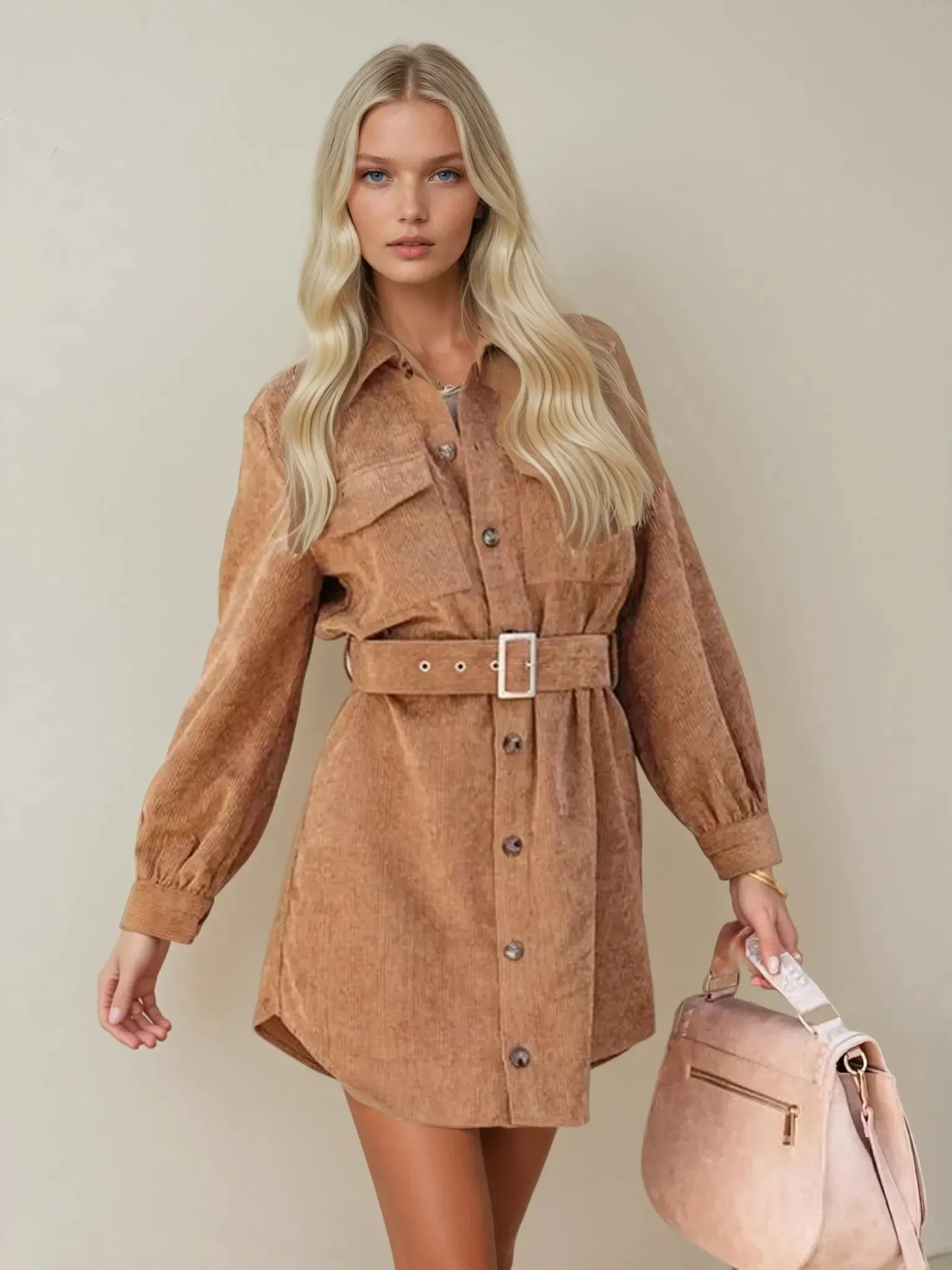 Harper Corduroy Shirt Dress