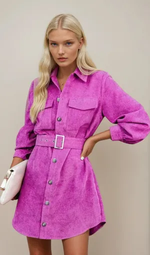 Harper Corduroy Shirt Dress