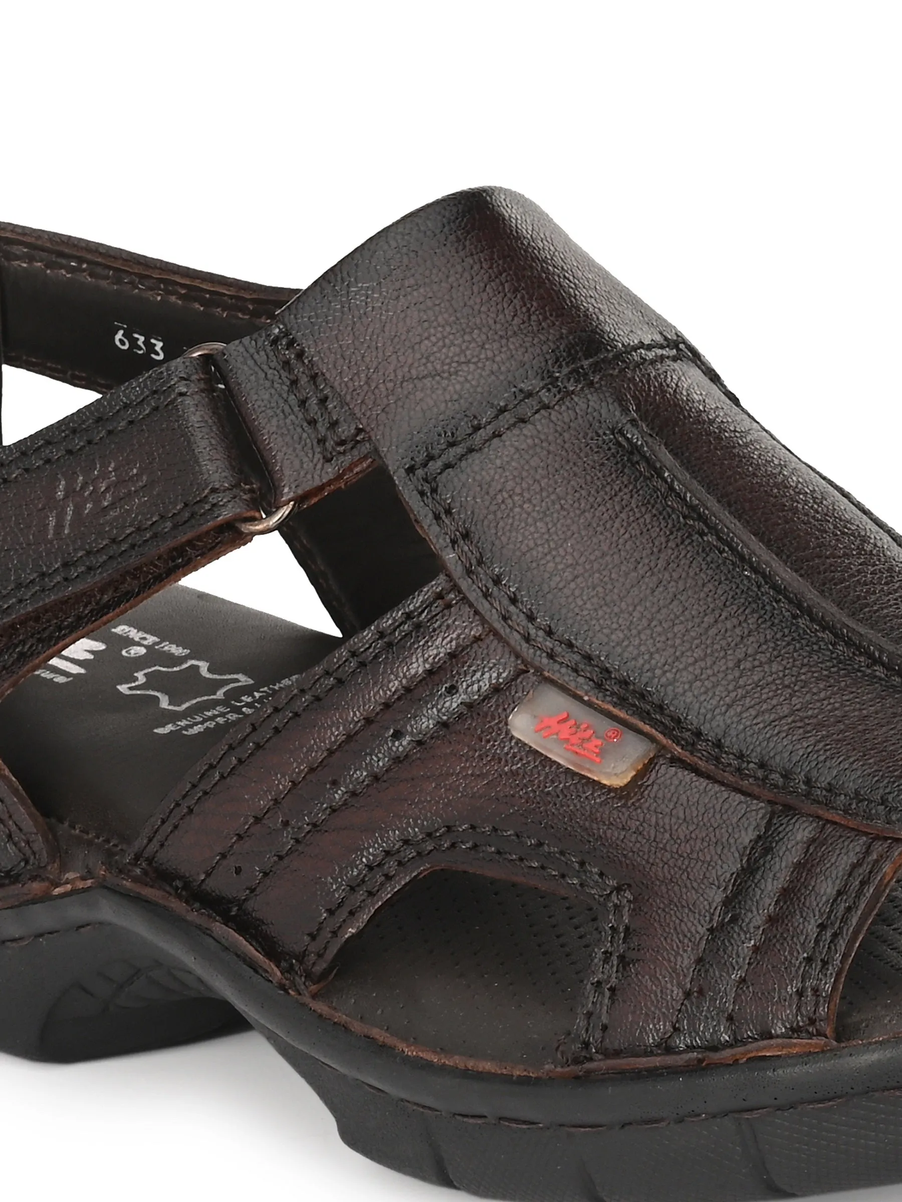 HITZ9254 Men's Totone Leather Casual Velcro Sandals