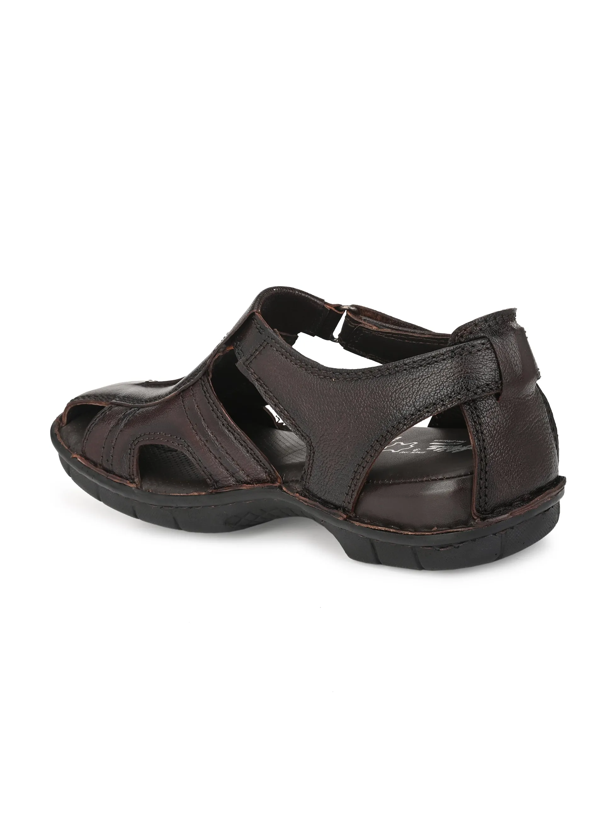 HITZ9254 Men's Totone Leather Casual Velcro Sandals