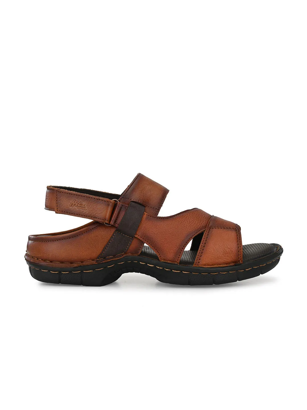 HITZ9611 Men's Tan Leather Casual Velcro Sandals
