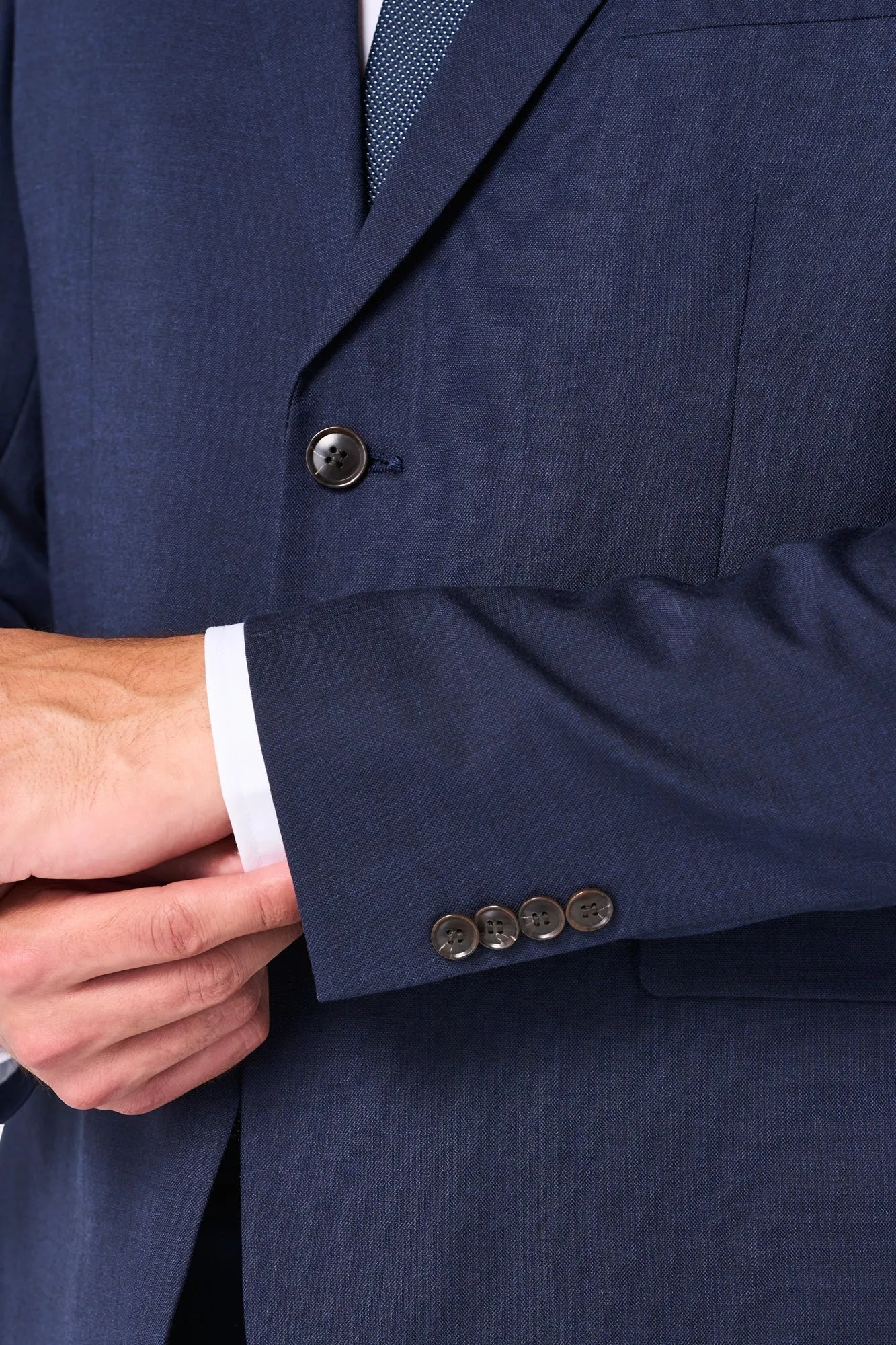 Indigo Sharkskin 2 Button Suit