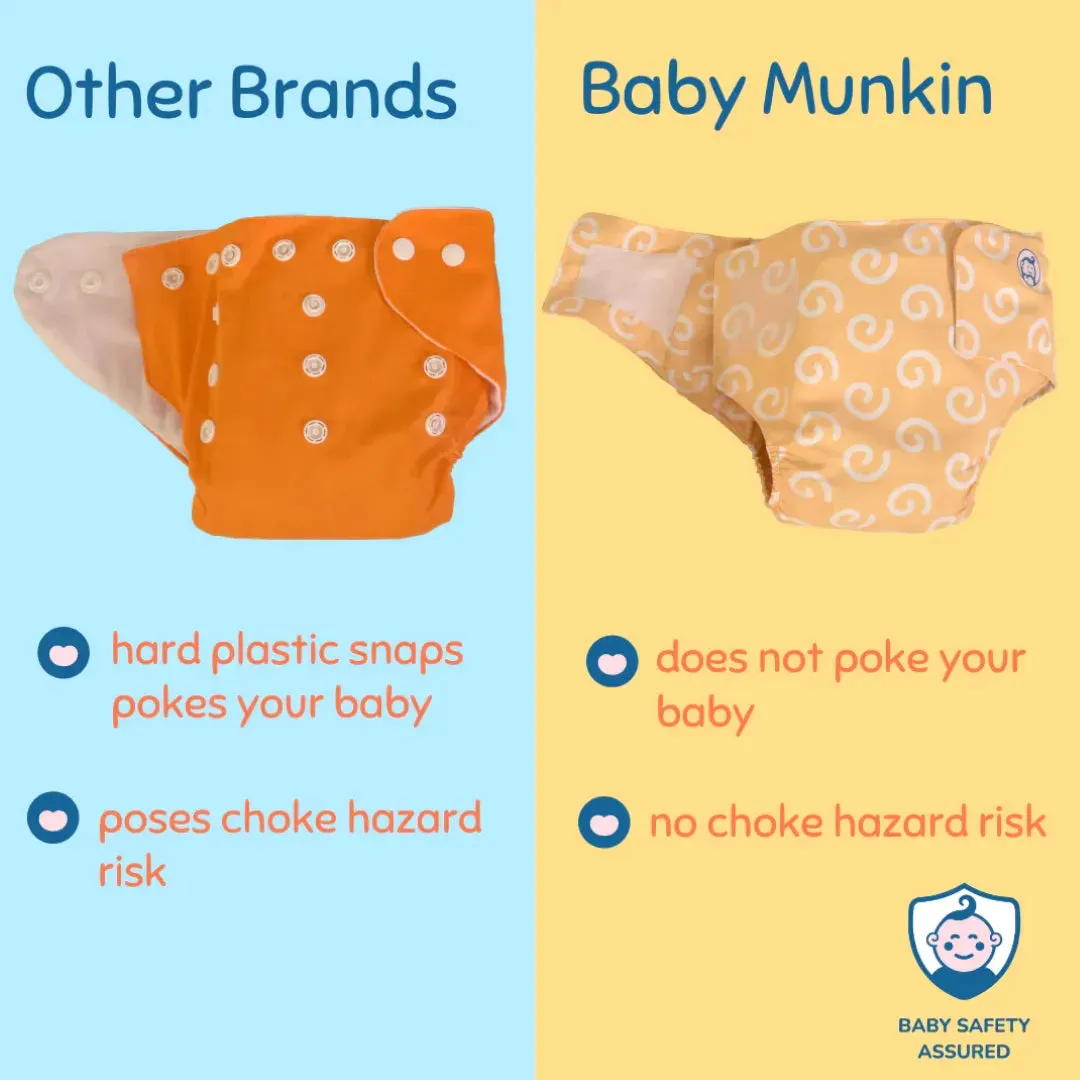 Infant Reusable Diapers | Berry Love | Velcro Closure | With 2 Diaper Pads Free