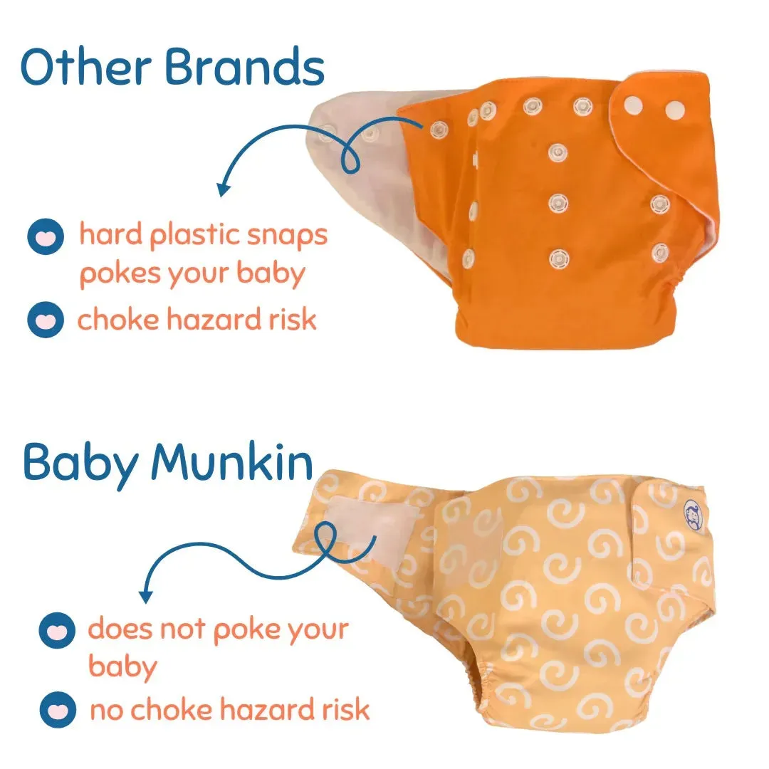 Infant Reusable Diapers | Berry Love | Velcro Closure | With 2 Diaper Pads Free