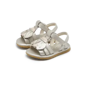 Jiles Sky Sandals | Golden Beetle | Silver Metallic Leather