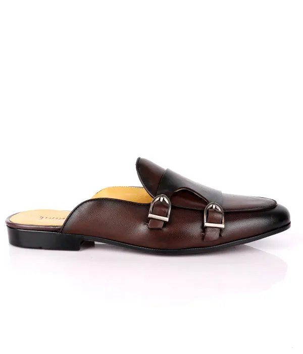 John Foster Monk Strap Mules|Coffee