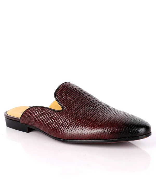 John Foster Woven Leather Mules|Coffee