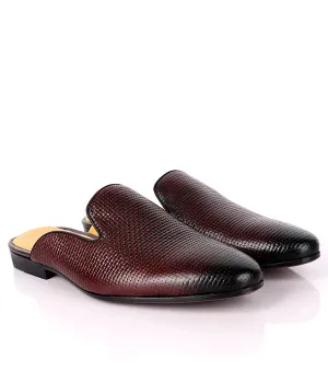 John Foster Woven Leather Mules|Coffee