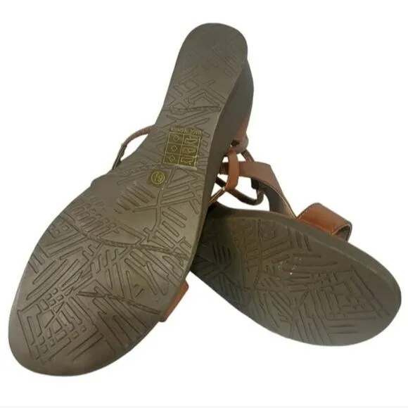 Journee Collection Trayle Sandal Wedge Brown 6.5 WIDE