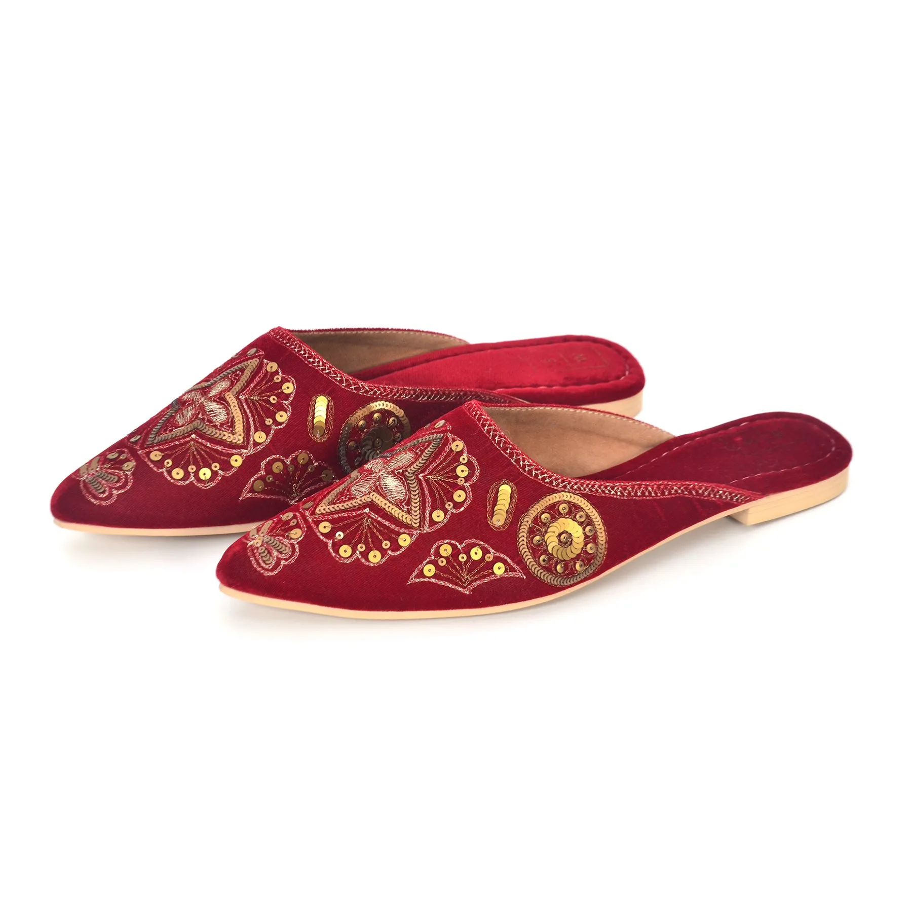 Juliette Red & Gold Mules