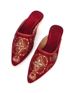 Juliette Red & Gold Mules