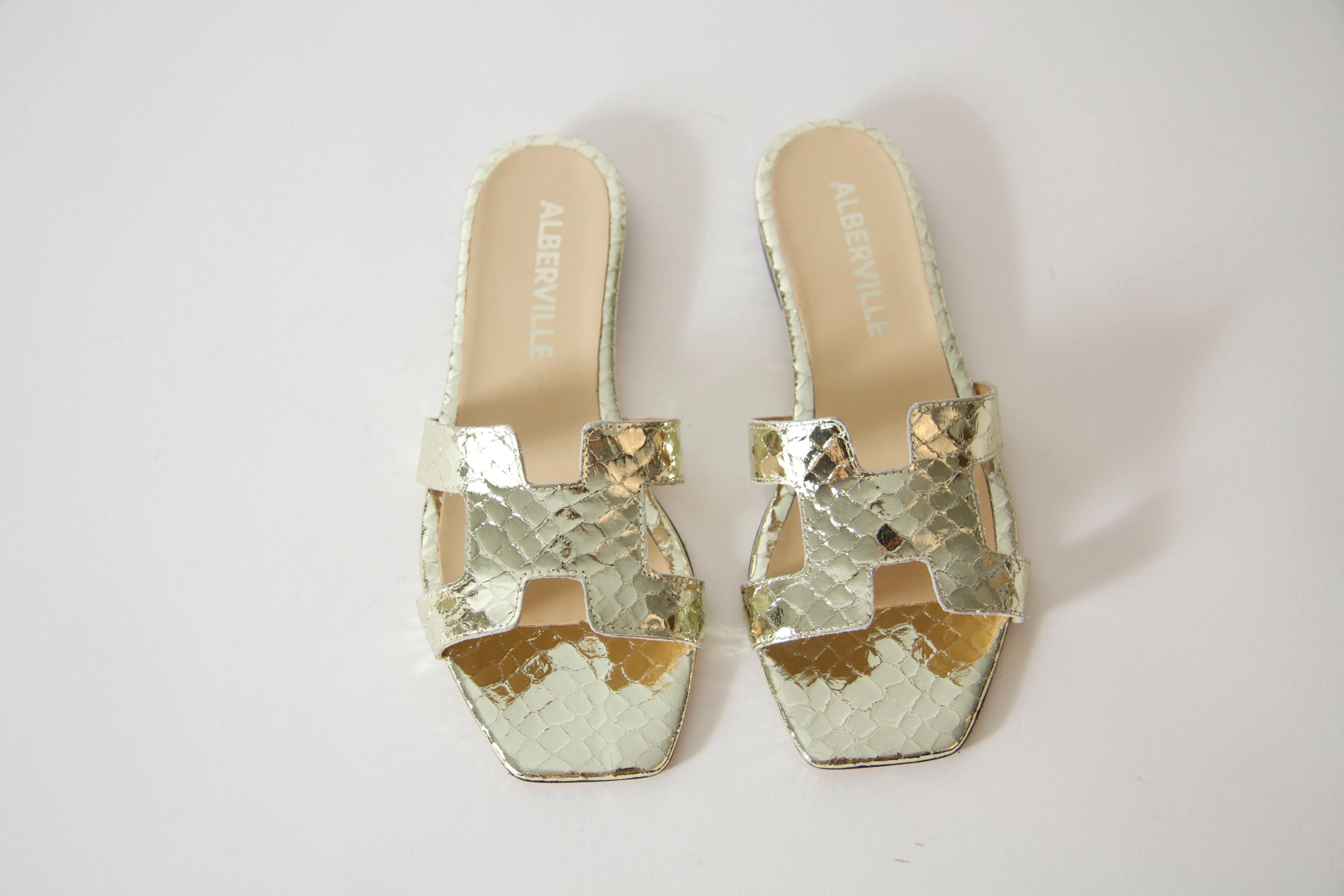 Kay Gold Snake Sandals