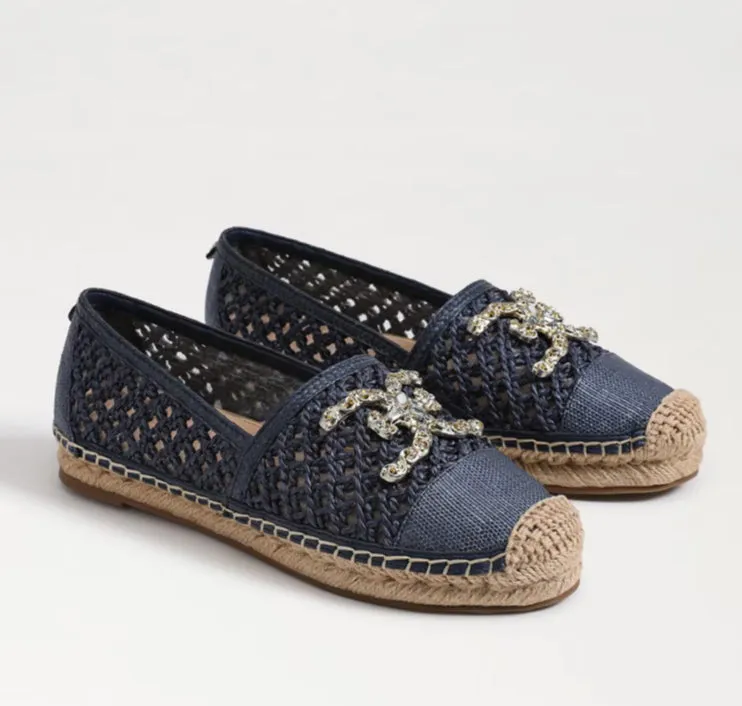 Khiara Blue Raffia Espadrille Loafers