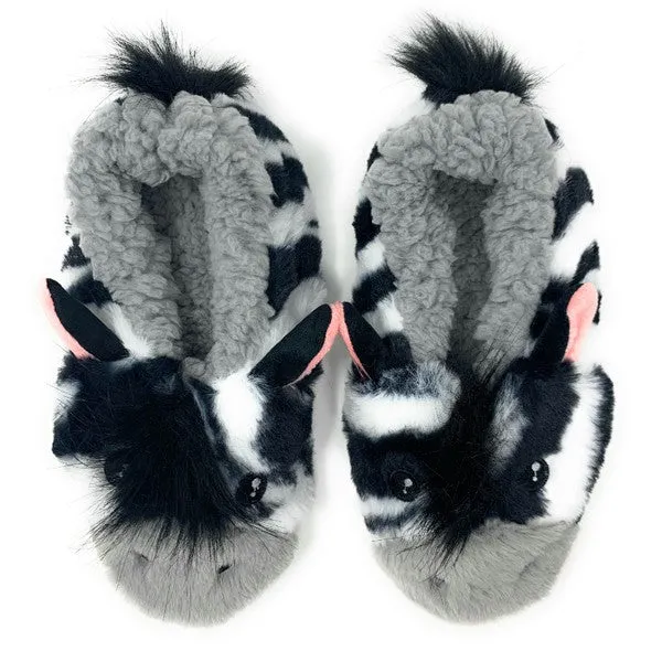 Kid's ZZ Zebra Cute Plush Animal Slippers