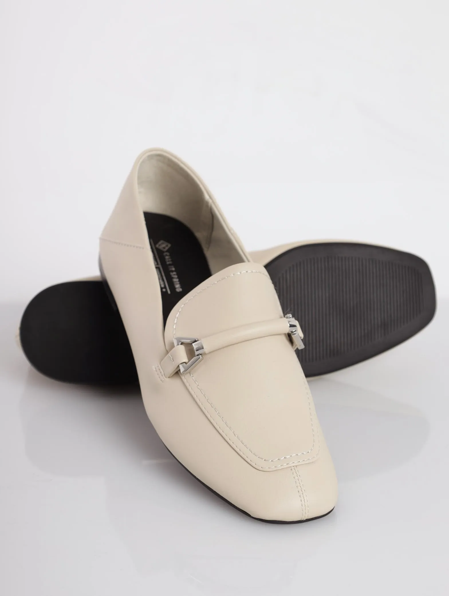 Ladies Hadleyy Buckle Detail Loafer - Grey