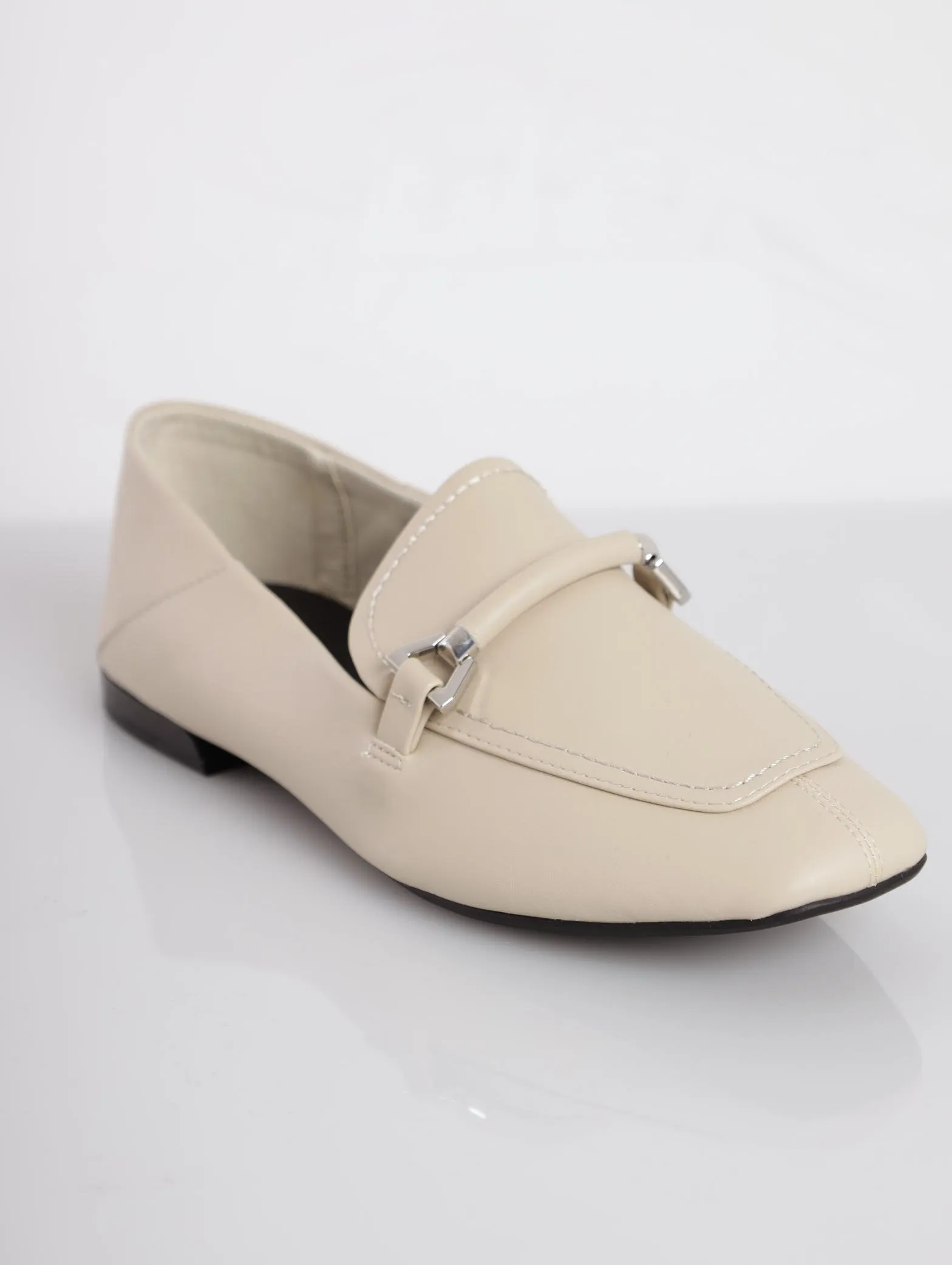 Ladies Hadleyy Buckle Detail Loafer - Grey