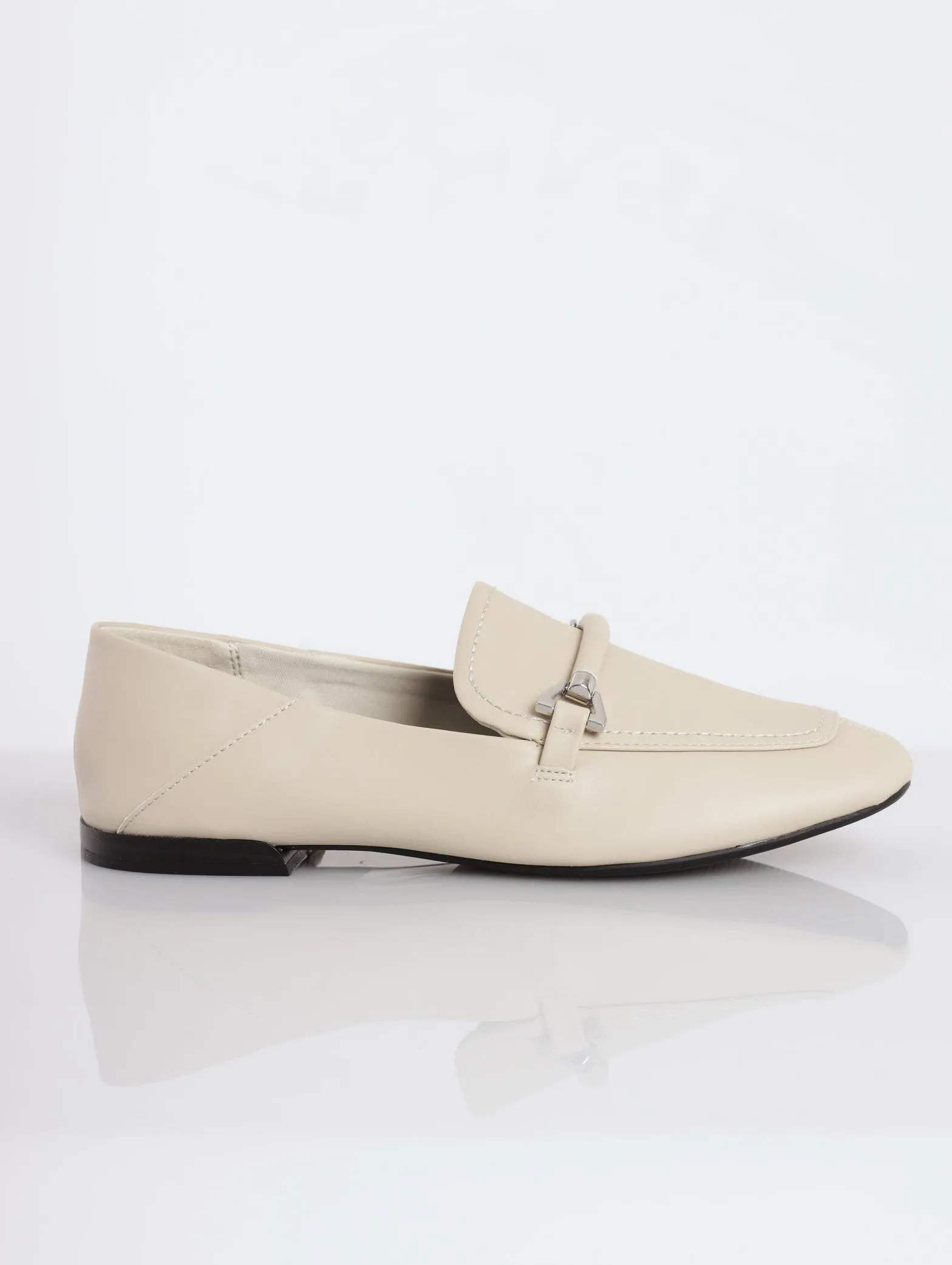Ladies Hadleyy Buckle Detail Loafer - Grey