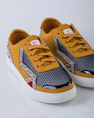Ladies Low Top Multi Colour Sneaker - Hazelnut