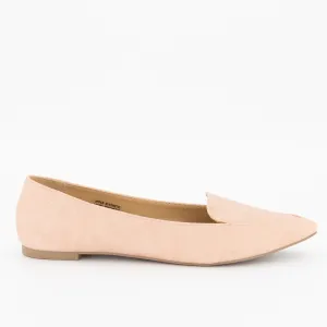 Ladies-Pointed Embossed Loafer - Blush