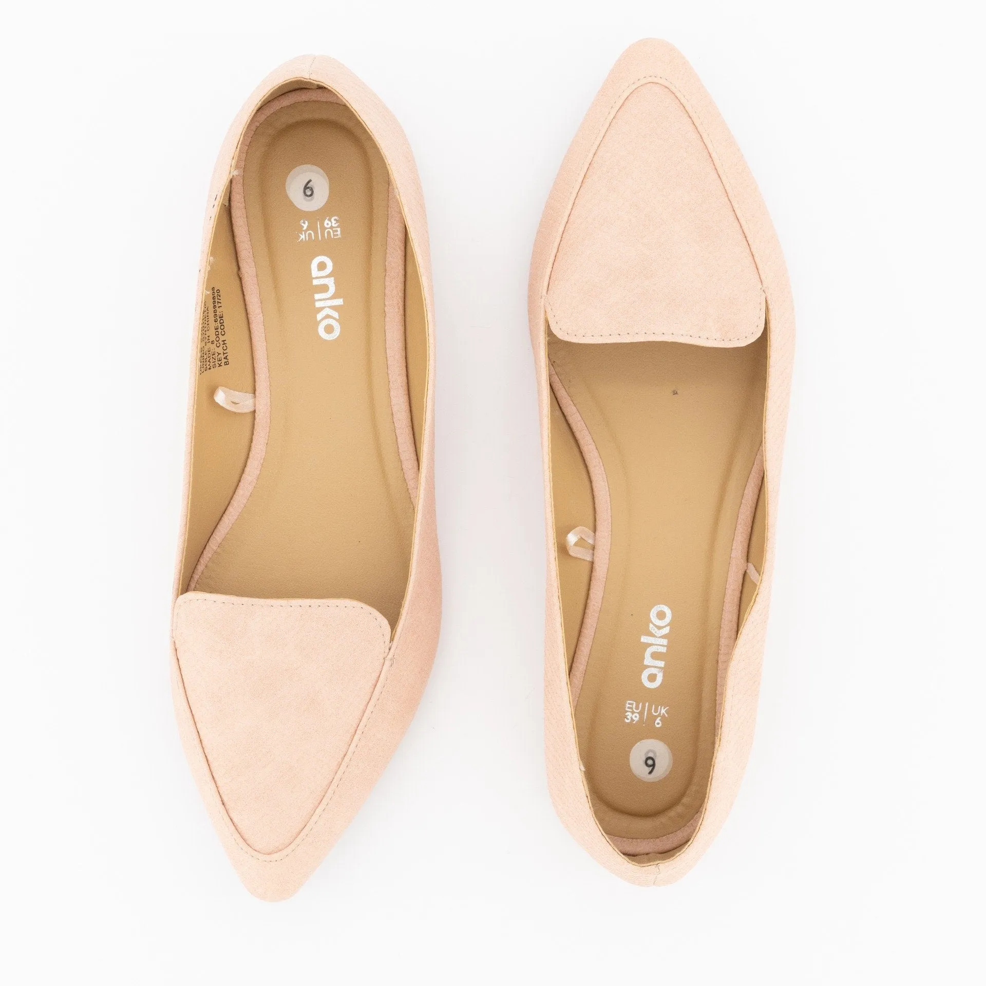 Ladies-Pointed Embossed Loafer - Blush