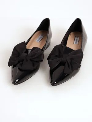 Ladies Pointed Full Closed Loafer - Black