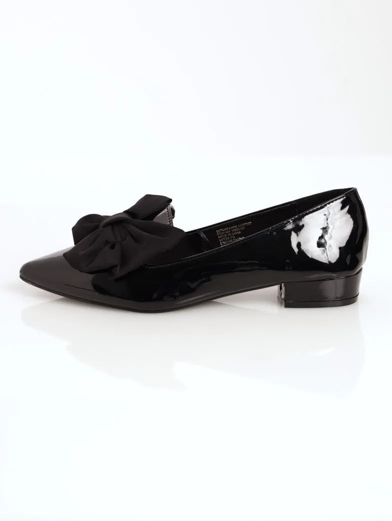 Ladies Pointed Full Closed Loafer - Black