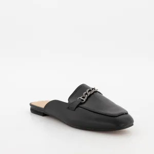 Ladies Push-In Loafer With Chain Detail - Black