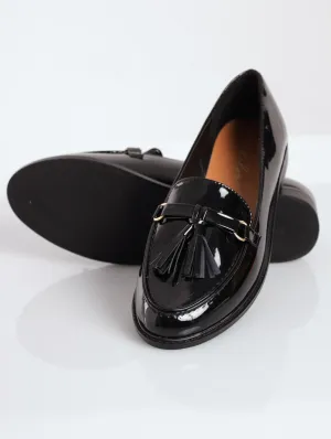 Ladies Tassel Detail Loafer - Black