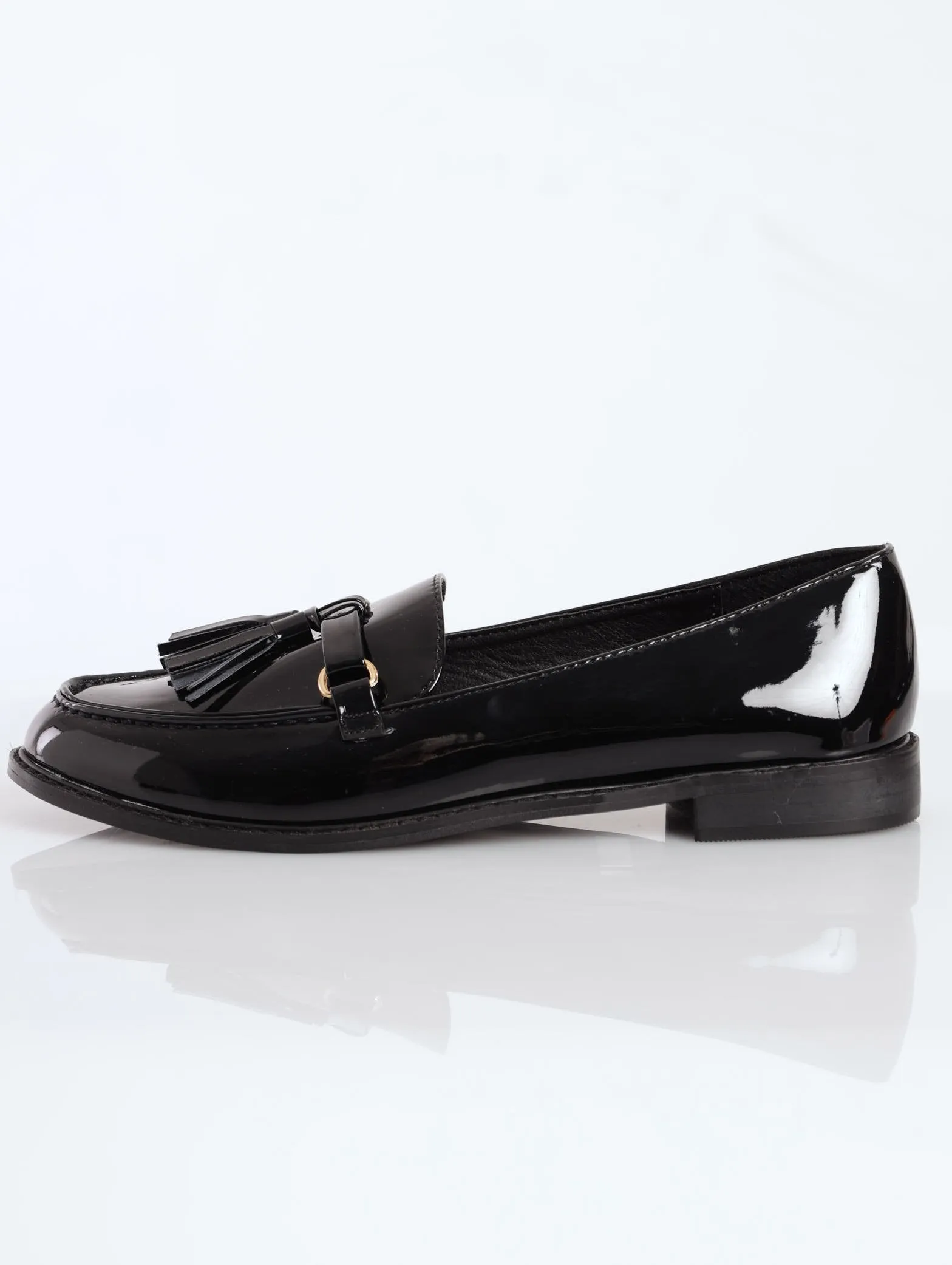 Ladies Tassel Detail Loafer - Black