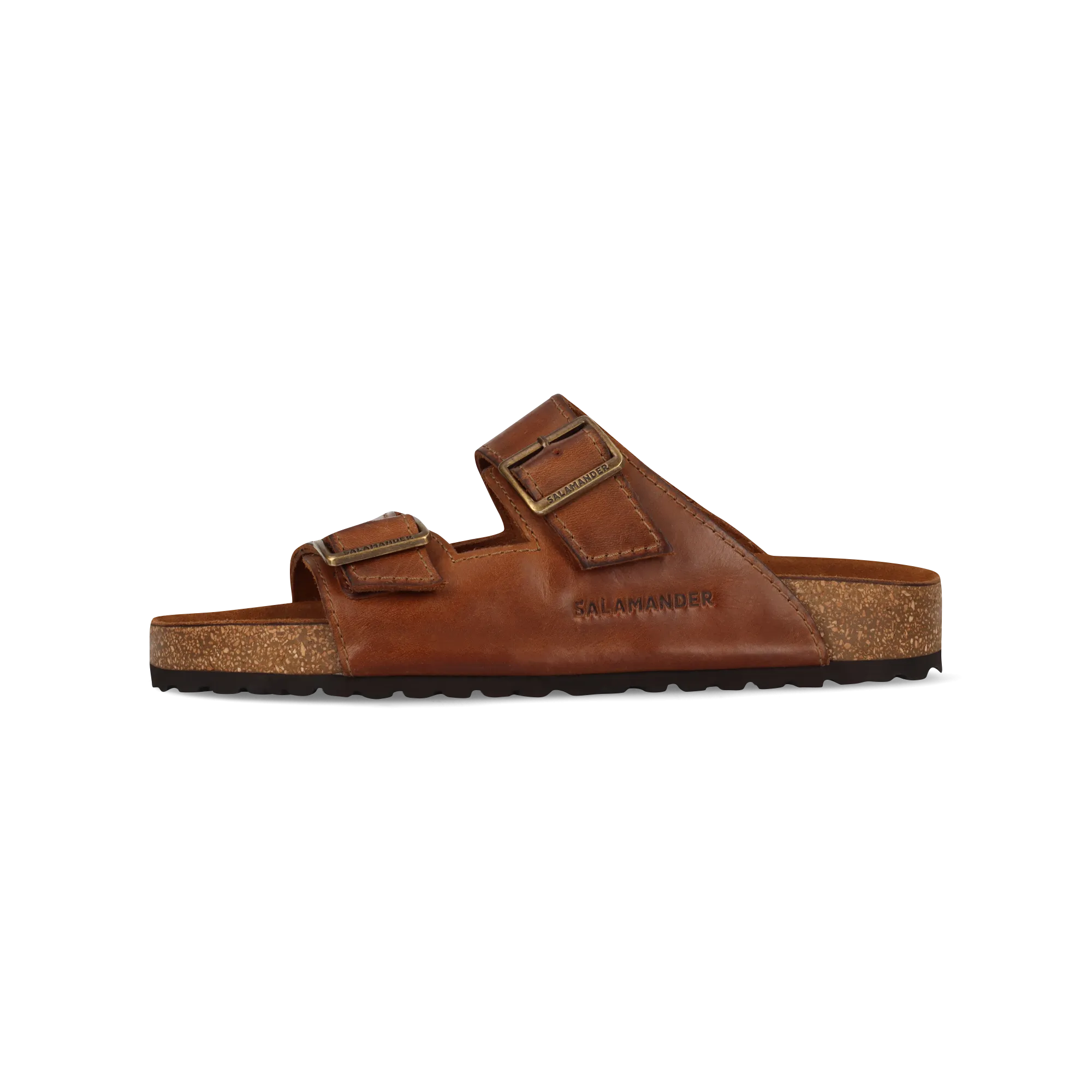 Leder Pantoletten Cognac