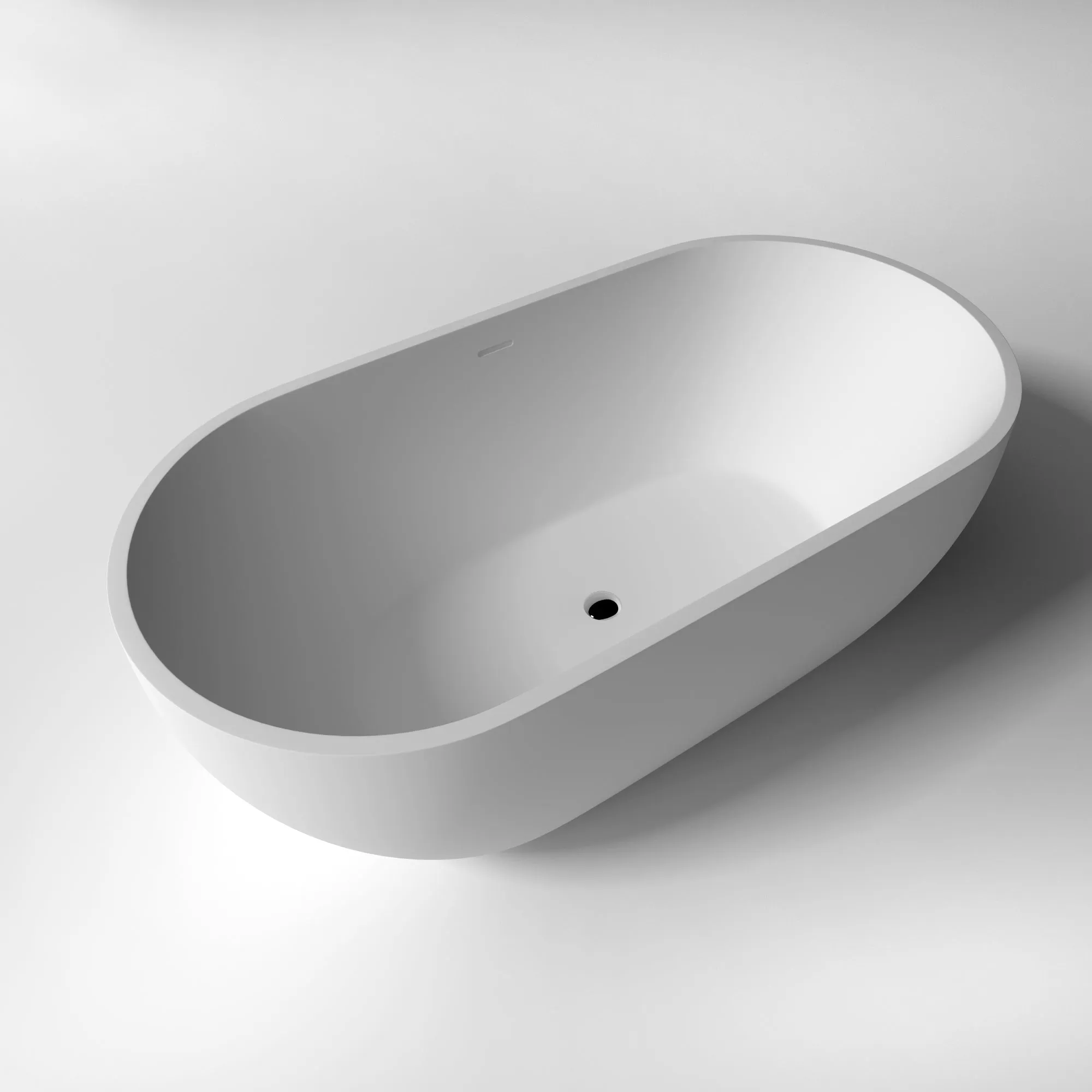 Legion Furniture WJ8619 Series 70.1” Matt White Solid Surface Bath Tub