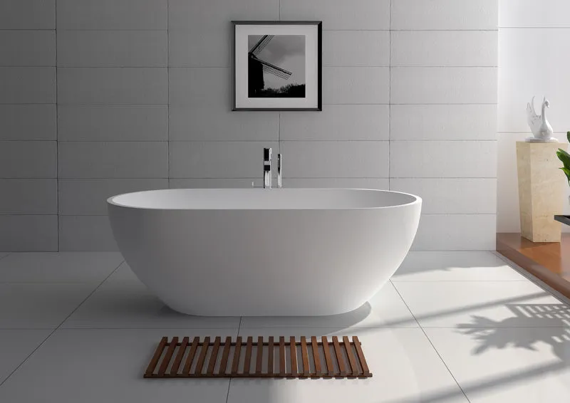Legion Furniture WJ8619 Series 70.1” Matt White Solid Surface Bath Tub