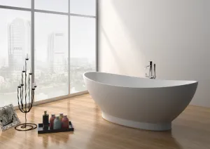 Legion Furniture WJ8620 Series 70.7” Matt White Solid Surface Bath Tub