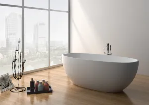 Legion Furniture WJ8628 Series 65” Matt White Solid Surface Bath Tub