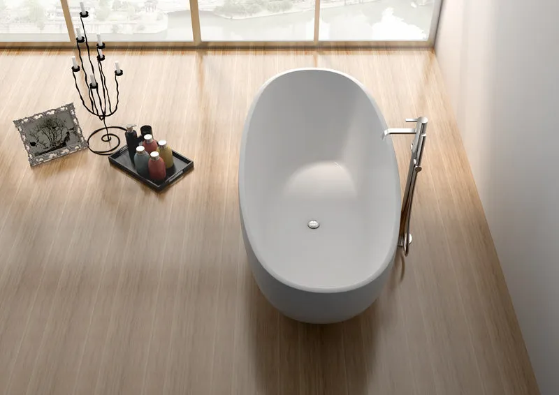 Legion Furniture WJ8628 Series 65” Matt White Solid Surface Bath Tub