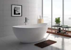 Legion Furniture WJ8643 Series 63” Matt White Solid Surface Bath Tub