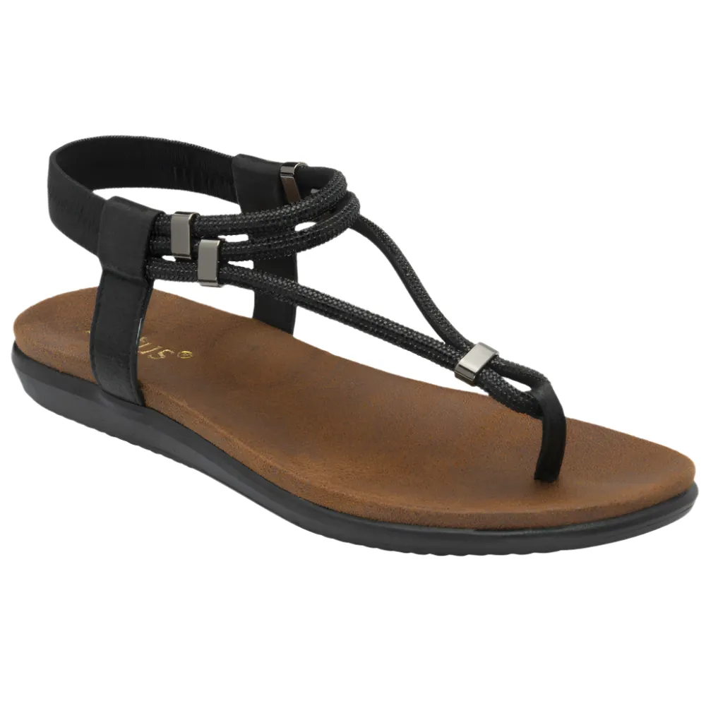 Lotus Chica Black Sandals